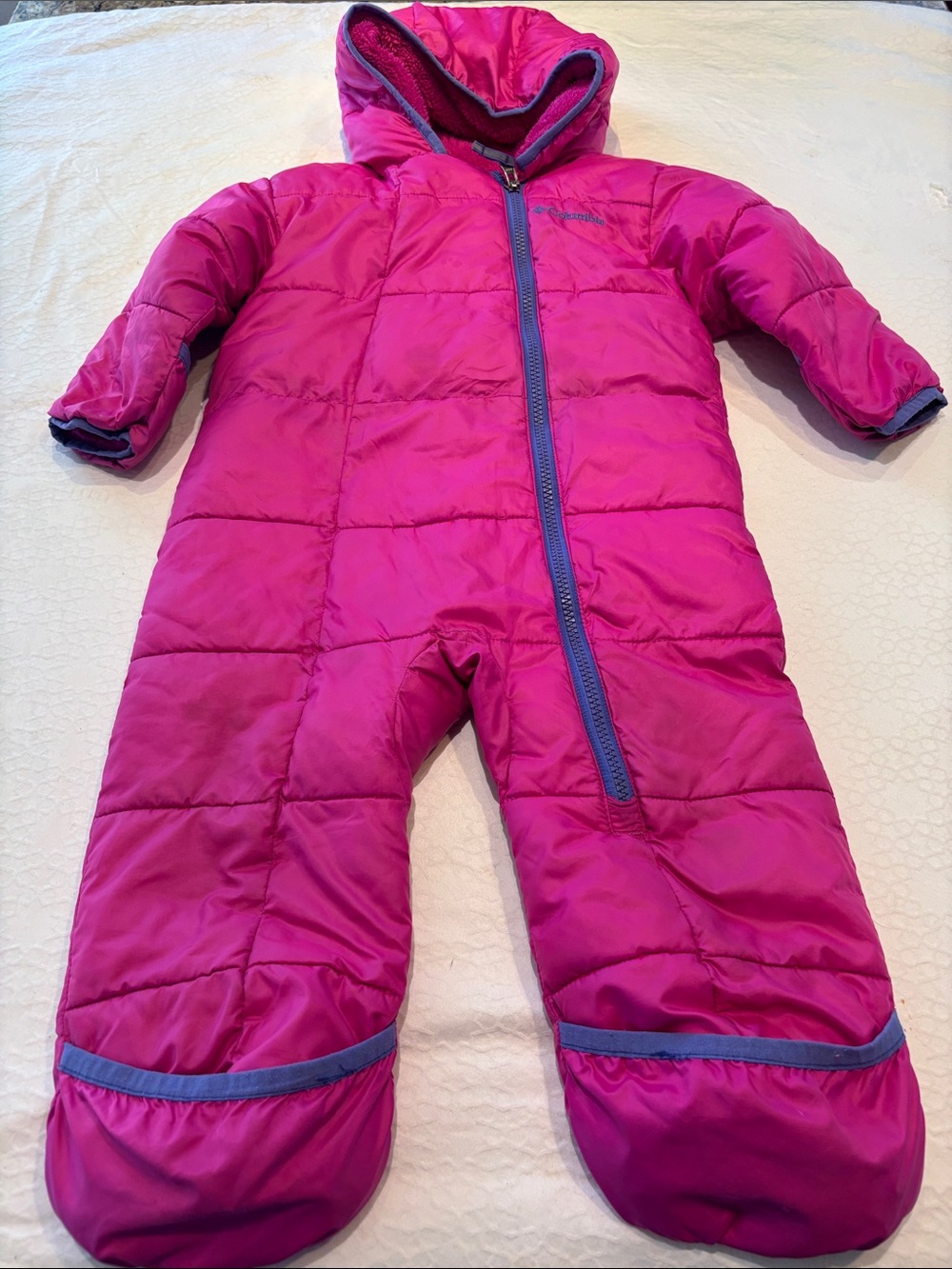 Columbia Hot Pink Hooded Insulated One-Piece Snowsuit